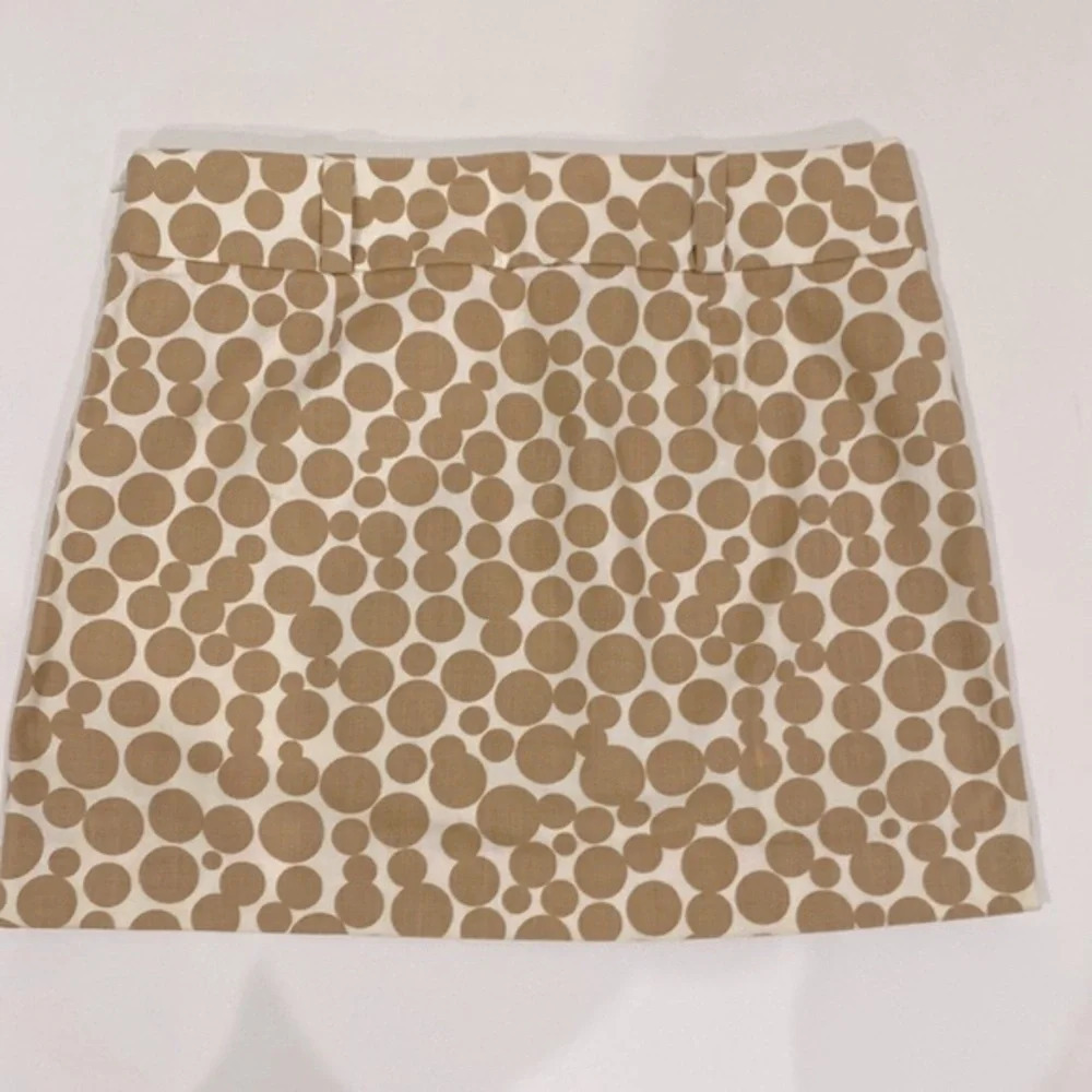 J.Crew Deco-Dots Mini Skirt Cotton Cream Tan Size 8 - Picture 5 of 6